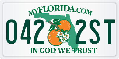 FL license plate 0422ST