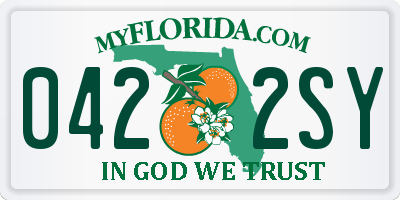 FL license plate 0422SY