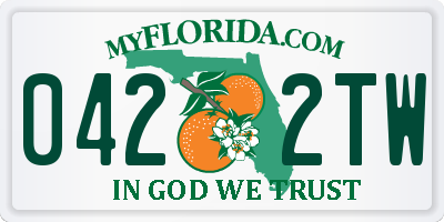 FL license plate 0422TW