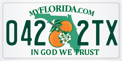 FL license plate 0422TX
