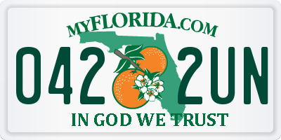 FL license plate 0422UN