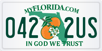 FL license plate 0422US
