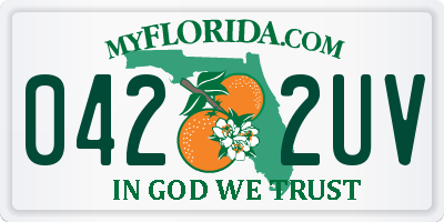 FL license plate 0422UV
