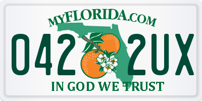 FL license plate 0422UX