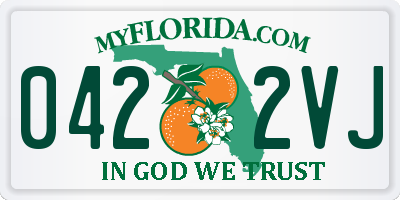 FL license plate 0422VJ