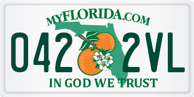 FL license plate 0422VL