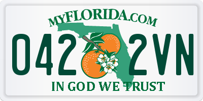 FL license plate 0422VN