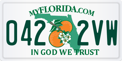 FL license plate 0422VW