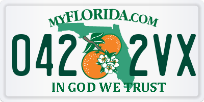 FL license plate 0422VX