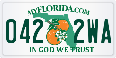 FL license plate 0422WA