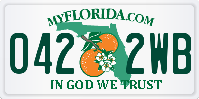 FL license plate 0422WB