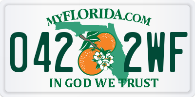 FL license plate 0422WF