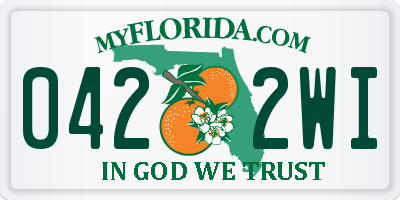 FL license plate 0422WI