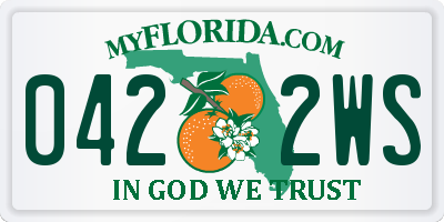 FL license plate 0422WS
