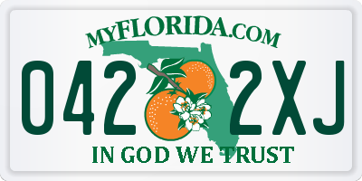 FL license plate 0422XJ