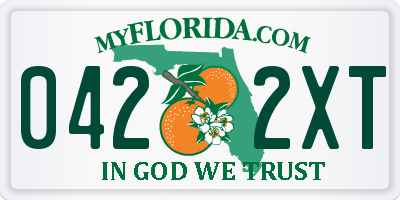 FL license plate 0422XT