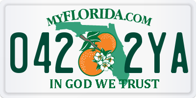 FL license plate 0422YA