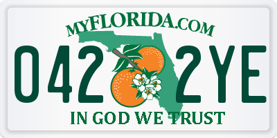 FL license plate 0422YE