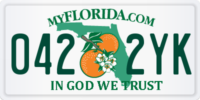 FL license plate 0422YK