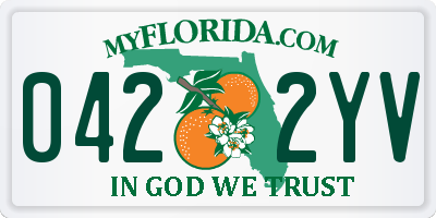 FL license plate 0422YV