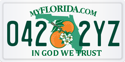 FL license plate 0422YZ