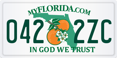FL license plate 0422ZC