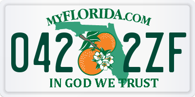 FL license plate 0422ZF