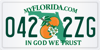 FL license plate 0422ZG