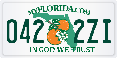 FL license plate 0422ZI