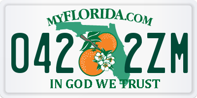 FL license plate 0422ZM