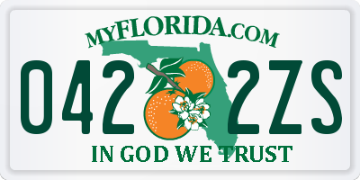 FL license plate 0422ZS