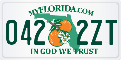 FL license plate 0422ZT