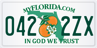 FL license plate 0422ZX