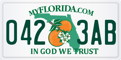 FL license plate 0423AB