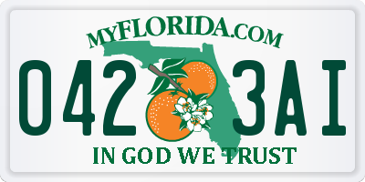 FL license plate 0423AI