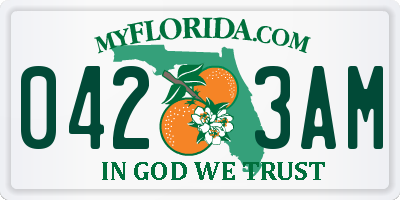 FL license plate 0423AM
