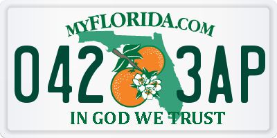 FL license plate 0423AP