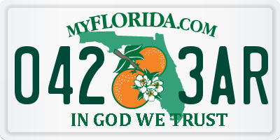 FL license plate 0423AR