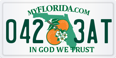FL license plate 0423AT
