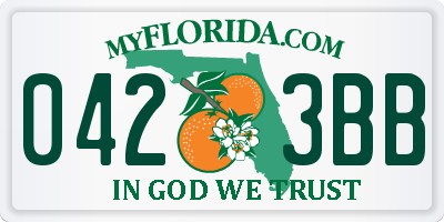 FL license plate 0423BB
