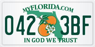 FL license plate 0423BF
