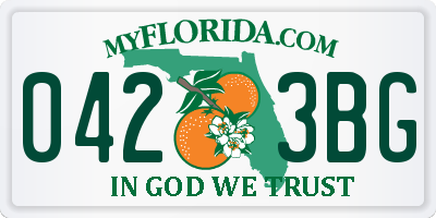 FL license plate 0423BG
