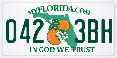 FL license plate 0423BH