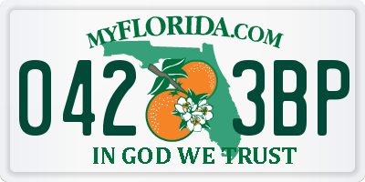 FL license plate 0423BP