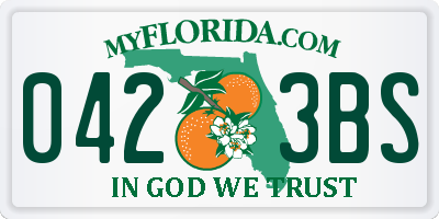 FL license plate 0423BS