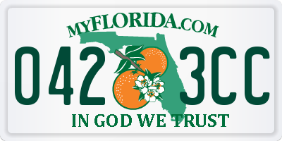 FL license plate 0423CC