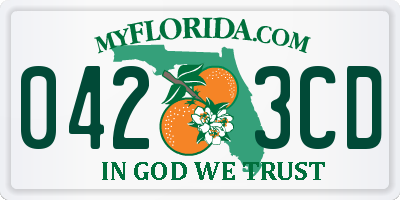 FL license plate 0423CD
