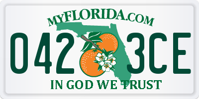 FL license plate 0423CE