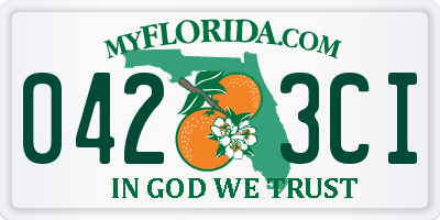 FL license plate 0423CI