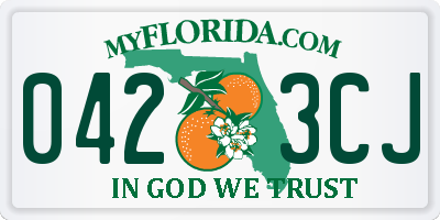 FL license plate 0423CJ